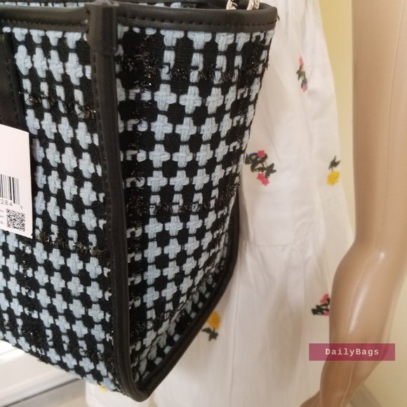 BEAUTIFUL BLACK CHECKERED PLAID BLUE CROSSBODY SMALL SATCHEL KATE SPADE  ELLA - Picture 8 of 8